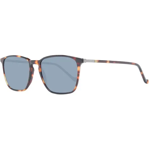 Braune Herren-Sonnenbrille Rechteckige Blaue Gläser - Hackett - Modalova