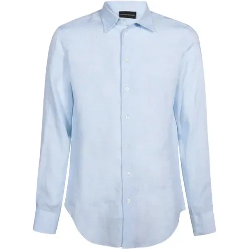 Clic Linen Shirt , male, Sizes: L, 2XL - Emporio Armani - Modalova