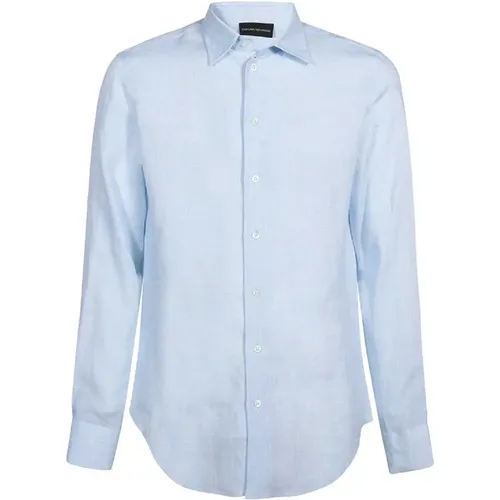 Clic Linen Shirt , male, Sizes: L - Emporio Armani - Modalova