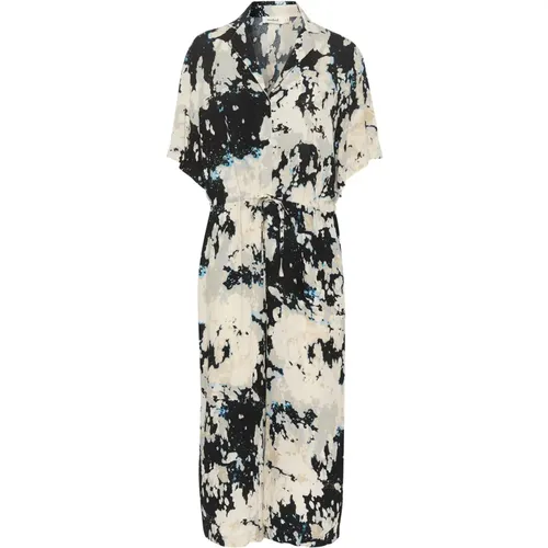 Black Cloud Print Jumpsuit , female, Sizes: S, L, XS, M, XL - Soaked in Luxury - Modalova