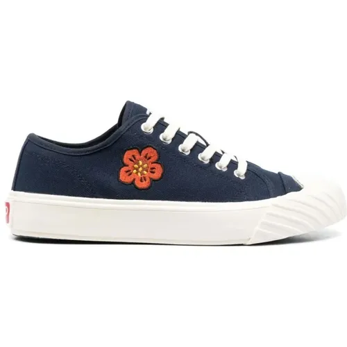 Marineblaue Low-Top Sneakers mit Boke Flower Motiv - Kenzo - Modalova