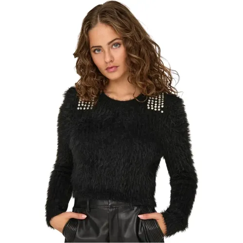 Teddy Rundhals Pullover Damen , Damen, Größe: S - Only - Modalova