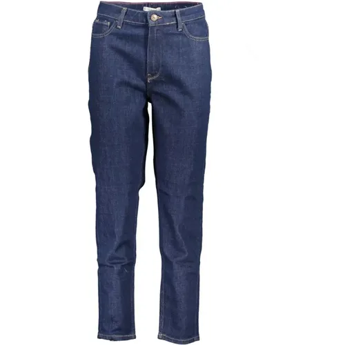 Tapered Cotton Jeans with Button , female, Sizes: W29 L30, W31 L30, W32 L30, W26 L30, W27 L30, W25 L30 - Tommy Hilfiger - Modalova