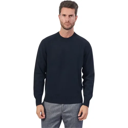 Blaue Kaschmir Pullover Regular Fit , Herren, Größe: L - Hugo Boss - Modalova