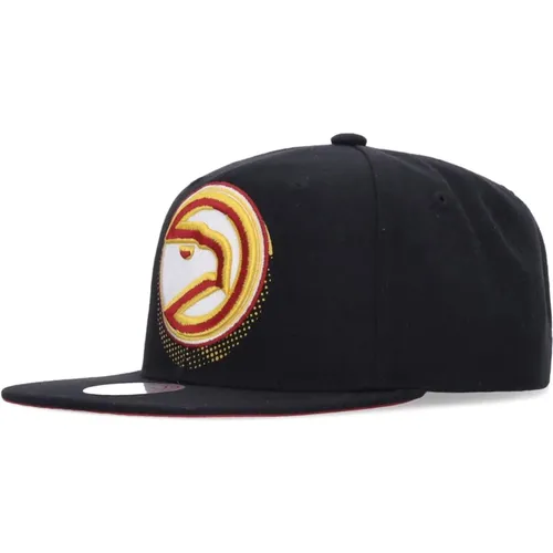 Atlanta Hawks Flat Visor Cap , male, Sizes: ONE SIZE - Mitchell & Ness - Modalova