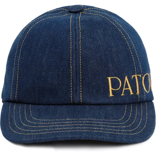 Blaue Denim Logo Cap , Damen, Größe: M - Patou - Modalova