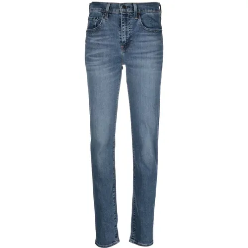 Levi's , Medium Indigo Worn Straight Jeans , female, Sizes: W30 L32 - Levis - Modalova