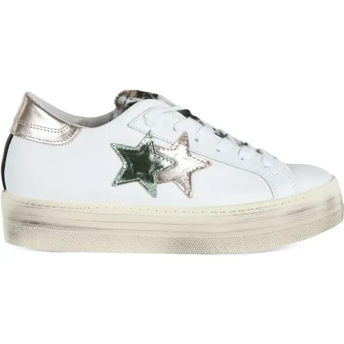 Plateau Leder Sneakers mit Kunstfell-Detail - 2STAR - Modalova