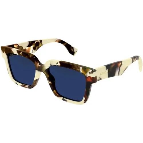 Stylish Blue Sunglasses with Havana Frame , female, Sizes: 54 MM - Gucci - Modalova