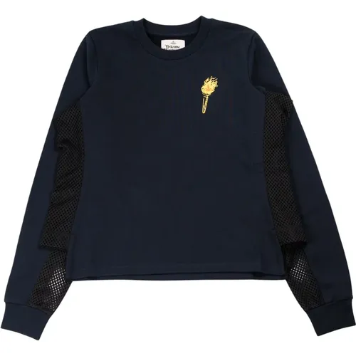 Blau Navy Iris Sweatshirt mit Torch Orb Print - Vivienne Westwood - Modalova