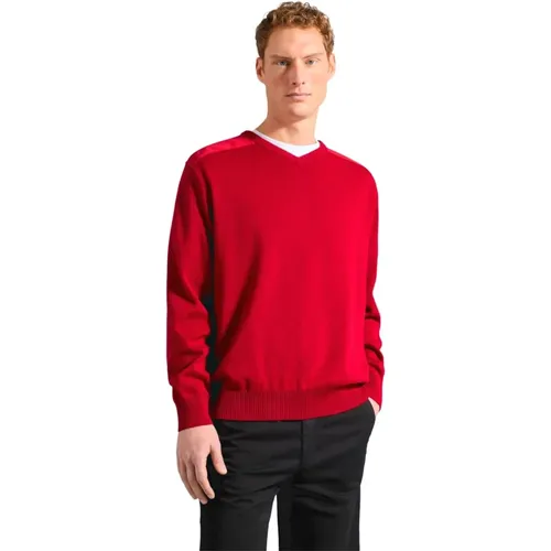 Merino Wool V-Neck Sweater , male, Sizes: 2XL - PAUL & SHARK - Modalova