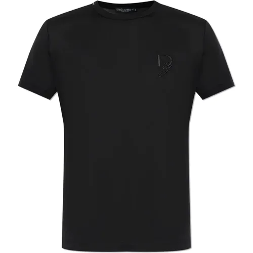 T-Shirt mit Logo , Herren, Größe: L - Dolce & Gabbana - Modalova