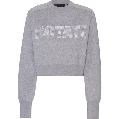 Crystal Embellished Grey Sweater , female, Sizes: XS - Rotate Birger Christensen - Modalova