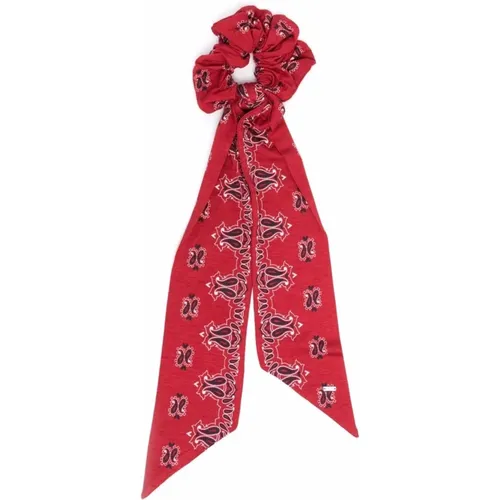 Red Bandana Scrunchie with Knotted Detail , female, Sizes: ONE SIZE - Saint Laurent - Modalova