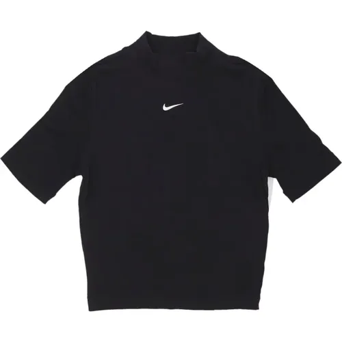 Rib Mock Top Damen T-Shirt Schwarz/Weiß - Nike - Modalova