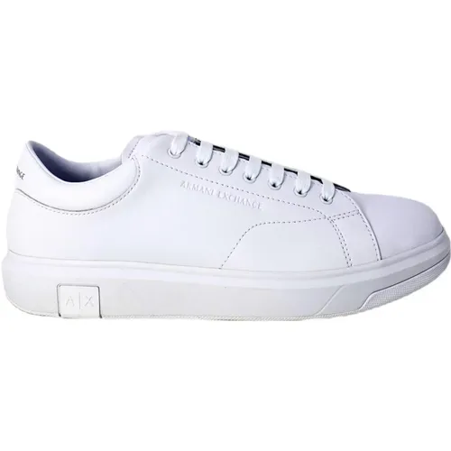 Weiße Leder Sneakers Schnürstil , Herren, Größe: 42 EU - Armani Exchange - Modalova