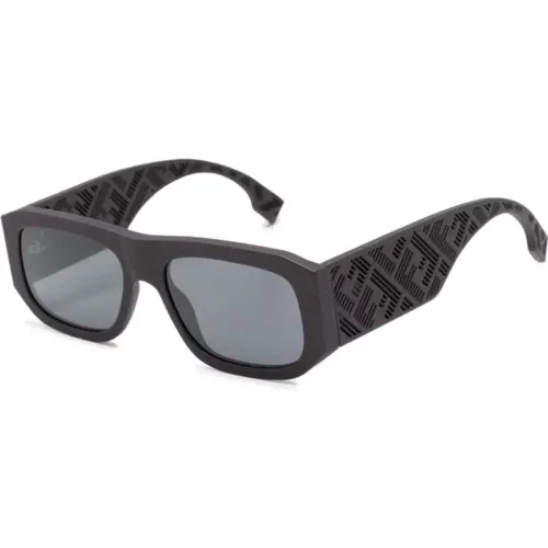 Schwarze Sonnenbrille mit Original-Etui , Herren, Größe: 54 MM - Fendi - Modalova