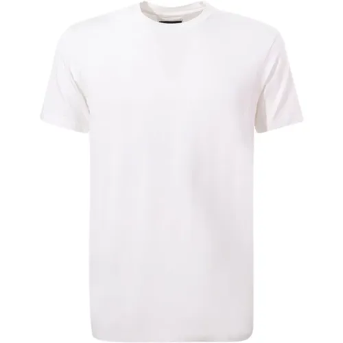 Weißes Crew-neck T-Shirt - Regular Fit , Herren, Größe: M - Emporio Armani - Modalova