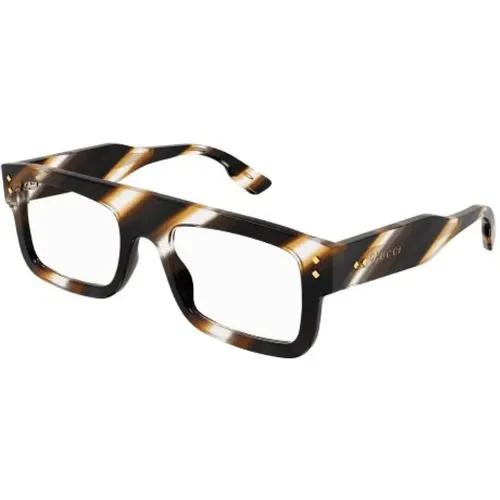 Gg1085O Havana Transparente Brille , unisex, Größe: 52 MM - Gucci - Modalova