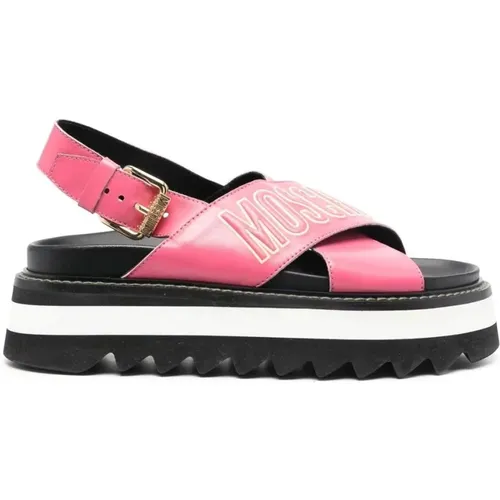 Flat Sandals Moschino - Moschino - Modalova