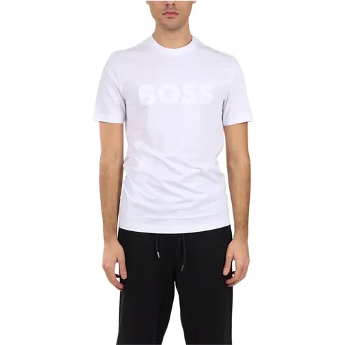 Baumwoll T-Shirt mit Frontlogo - Hugo Boss - Modalova