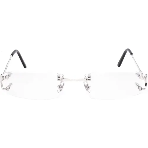 Ct0092O - Silberne Rechteckige Brille,Goldene Optische Brille Stilvoll Alltagsgebrauch,Silberne Optische Brille Stilvoll und vielseitig - Cartier - Modalova