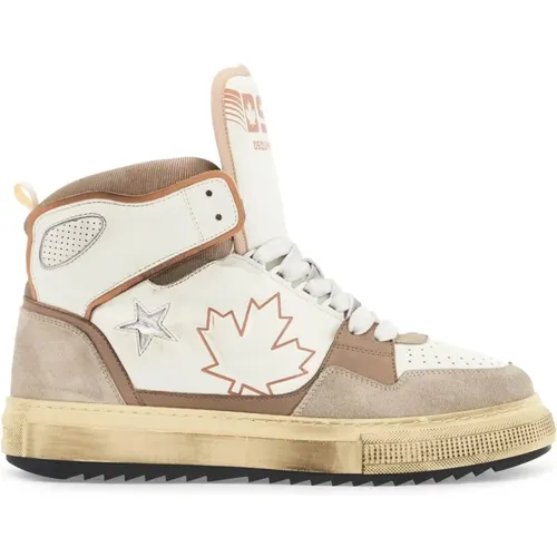 Maple Leaf Hi-Top Sneakers , male, Sizes: 6 UK, 9 UK, 7 UK, 10 UK, 8 UK, 11 UK - Dsquared2 - Modalova