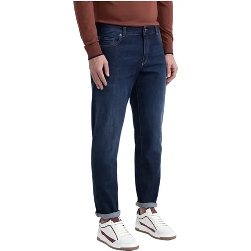 Indigo Stretch-Baumwolljeans , Herren, Größe: S - PESERICO - Modalova