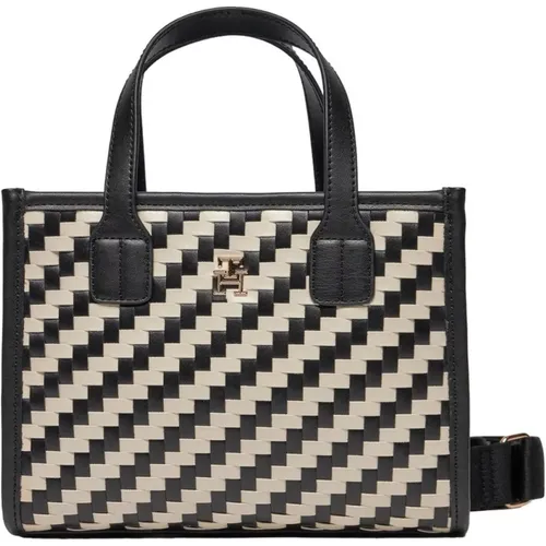Geometrische Muster Handtasche mit Schultergurt , Damen, Größe: ONE Size - Tommy Hilfiger - Modalova