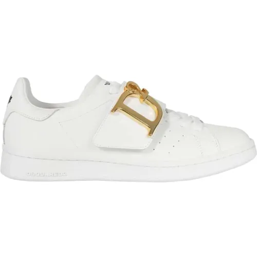 Leder-Sneaker mit niedrigem Schaft , Damen, Größe: 37 1/2 EU - Dsquared2 - Modalova