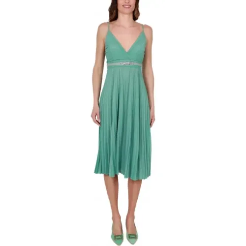 Short Lurex Jersey Dress, Aquamarine , female, Sizes: S - Liu Jo - Modalova