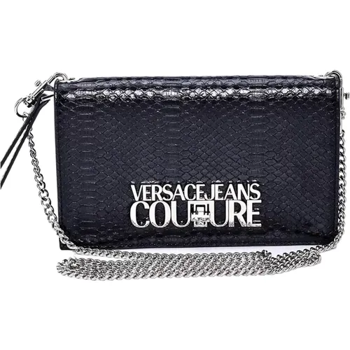 Schwarze Umhängetasche mit Python-Print - Versace Jeans Couture - Modalova