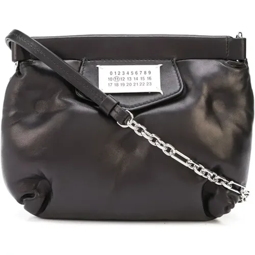 Leather Clutch Bag with Chain Strap , female, Sizes: ONE SIZE - Maison Margiela - Modalova