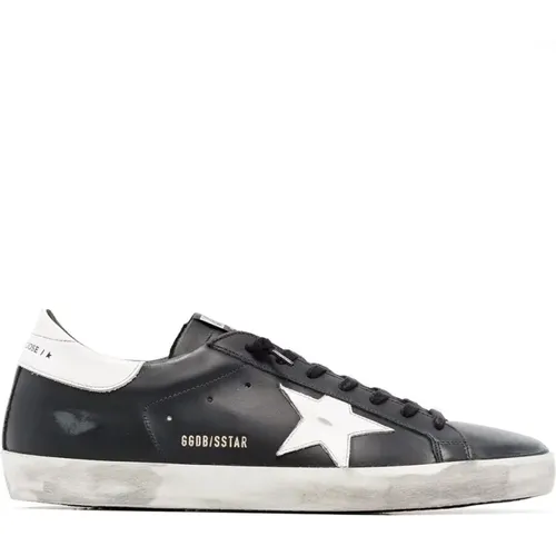 Super-Star Leather Sneakers , male, Sizes: 6 UK, 8 UK, 9 UK, 7 UK - Golden Goose - Modalova