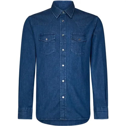 Blaues Denim Hemd mit Taillierter Passform - Tom Ford - Modalova