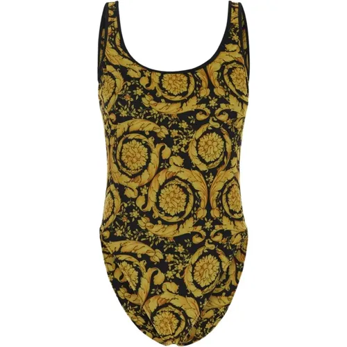 Barocco Print Einteiliger Badeanzug , Damen, Größe: L - Versace - Modalova