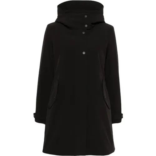 Schwarzer 2 in 1 Parka Mantel , Damen, Größe: L - Woolrich - Modalova