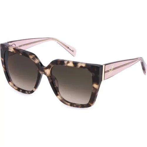 Cat-eye Sunglasses in Havana/Pink , female, Sizes: 55 MM - Blumarine - Modalova