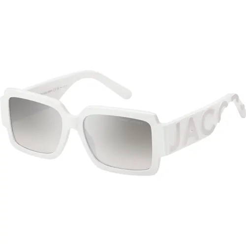 Weiße Graue Sonnenbrille , Damen, Größe: 55 MM - Marc Jacobs - Modalova