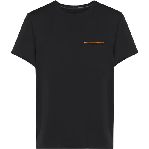 Casual T-shirt with Contrast Pocket Trim and Silicone Logo , male, Sizes: XL, 2XL - RRD - Modalova