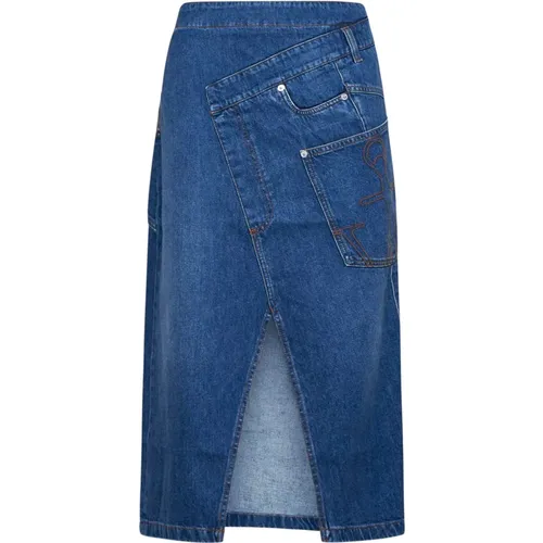 Blaue A-Linie Rock , Damen, Größe: 2XS - JW Anderson - Modalova