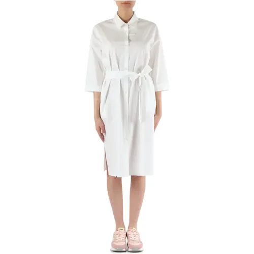 Cotton chemisier dress with classic collar , female, Sizes: L, S, M - Sun68 - Modalova