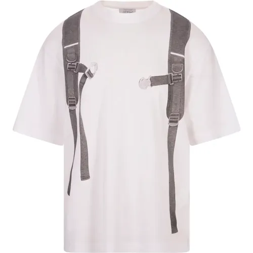 Off , Graphic Print Crew Neck T-shirt , male, Sizes: S, L, M, XL - Off White - Modalova