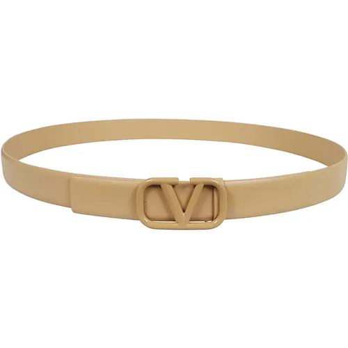 Vlogo Signature Schnalle Gürtel Cappuccino , Herren, Größe: 105 CM - Valentino Garavani - Modalova