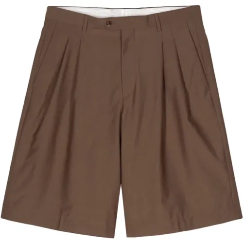 Kamel Wollmischung Tailored Shorts , Herren, Größe: XL - Lardini - Modalova