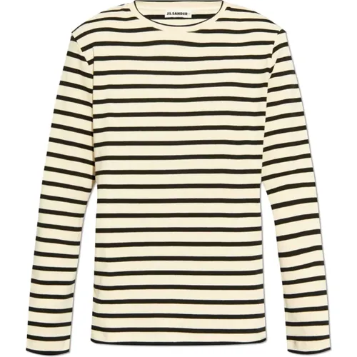 T-shirt with striped pattern , male, Sizes: M, S, XS - Jil Sander - Modalova