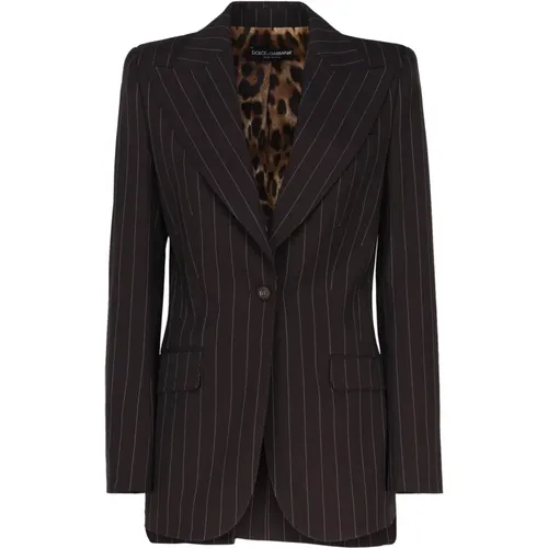 Sophisticated Pinstripe Jacket , female, Sizes: L, M - Dolce & Gabbana - Modalova