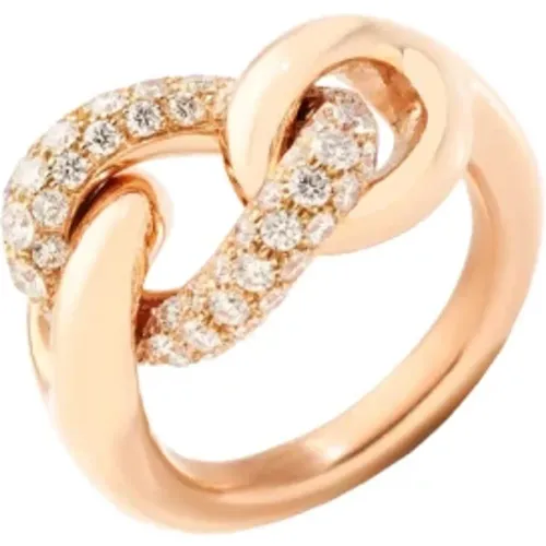 Rose Gold Chain and Diamond Rings , female, Sizes: 53 MM - Pomellato - Modalova