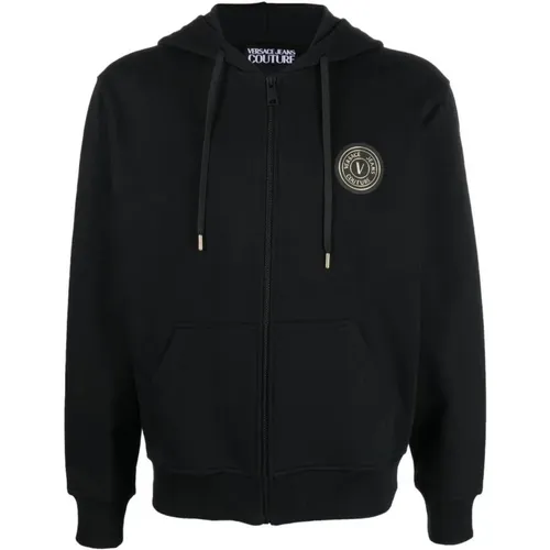 Zip-Through Sweatshirt Ss23 , male, Sizes: S - Versace Jeans Couture - Modalova