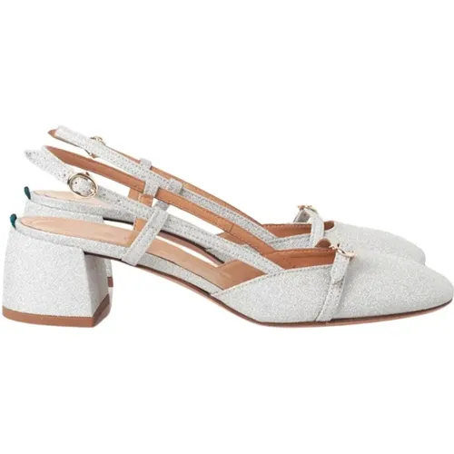 Silver Glitter Slingback Shoes , female, Sizes: 3 UK, 8 UK - A. Bocca - Modalova